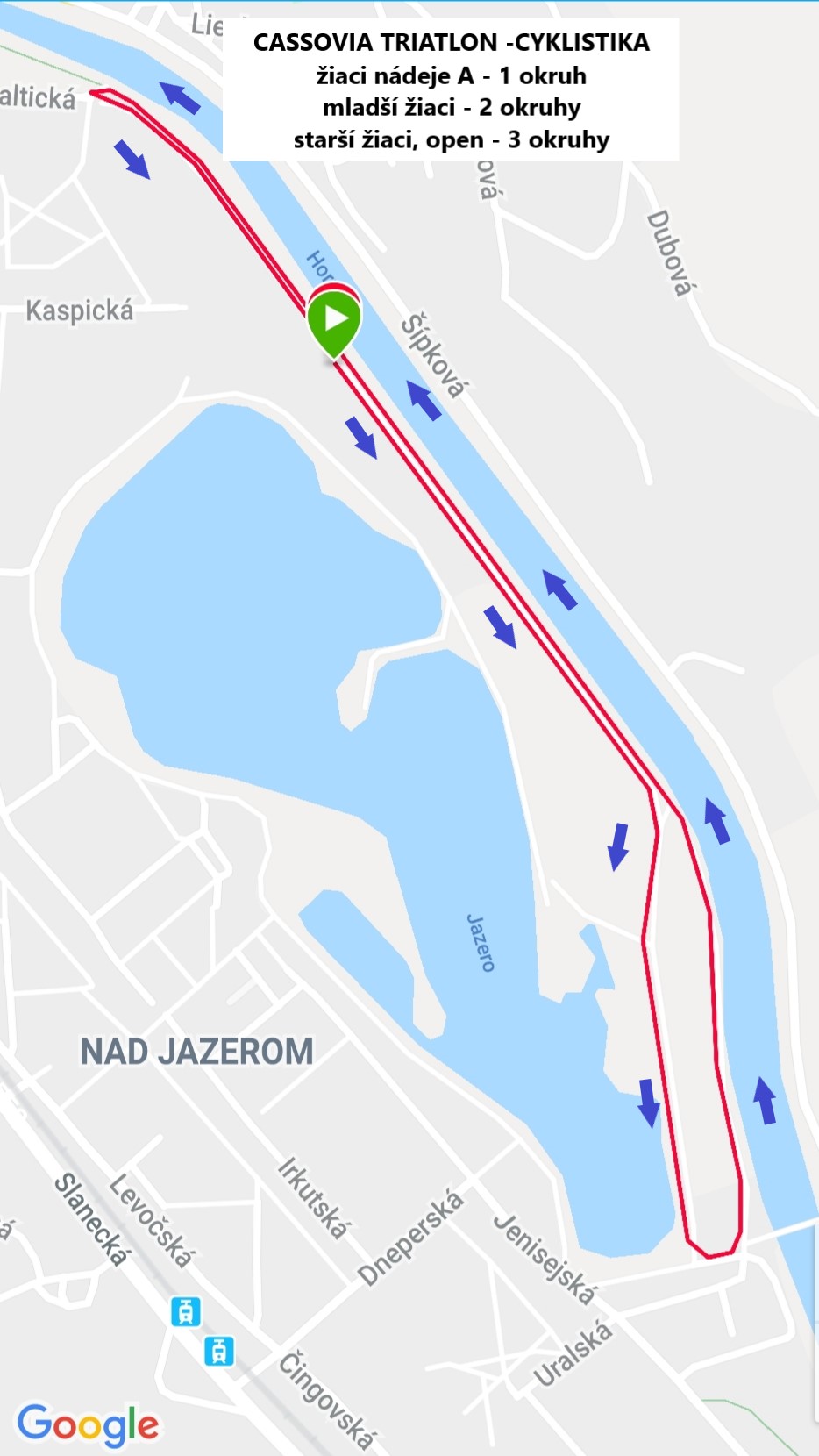 Cassovia triatlon mapa cyklo 3 km
