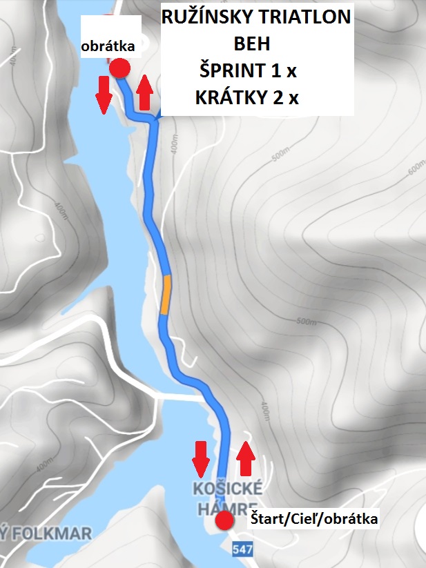 Ruzinsky triatlon mapa beh